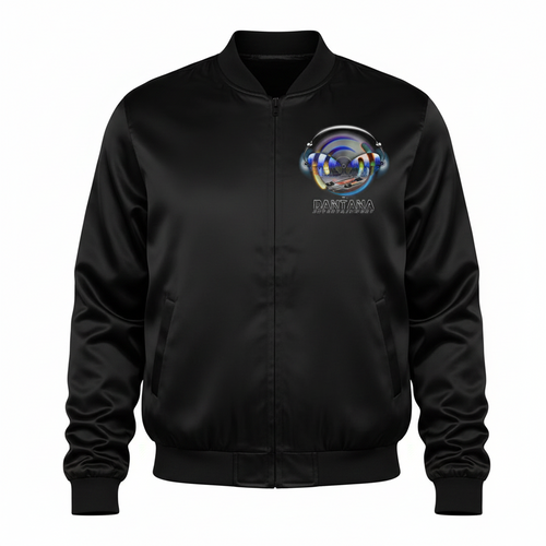 Dantana Entertainment Satin Bomber Jacket front view