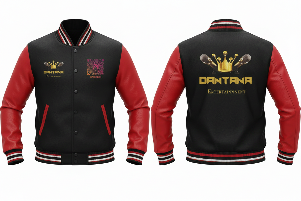 Dantana Varsity Jacket Black/Red with QR Code
