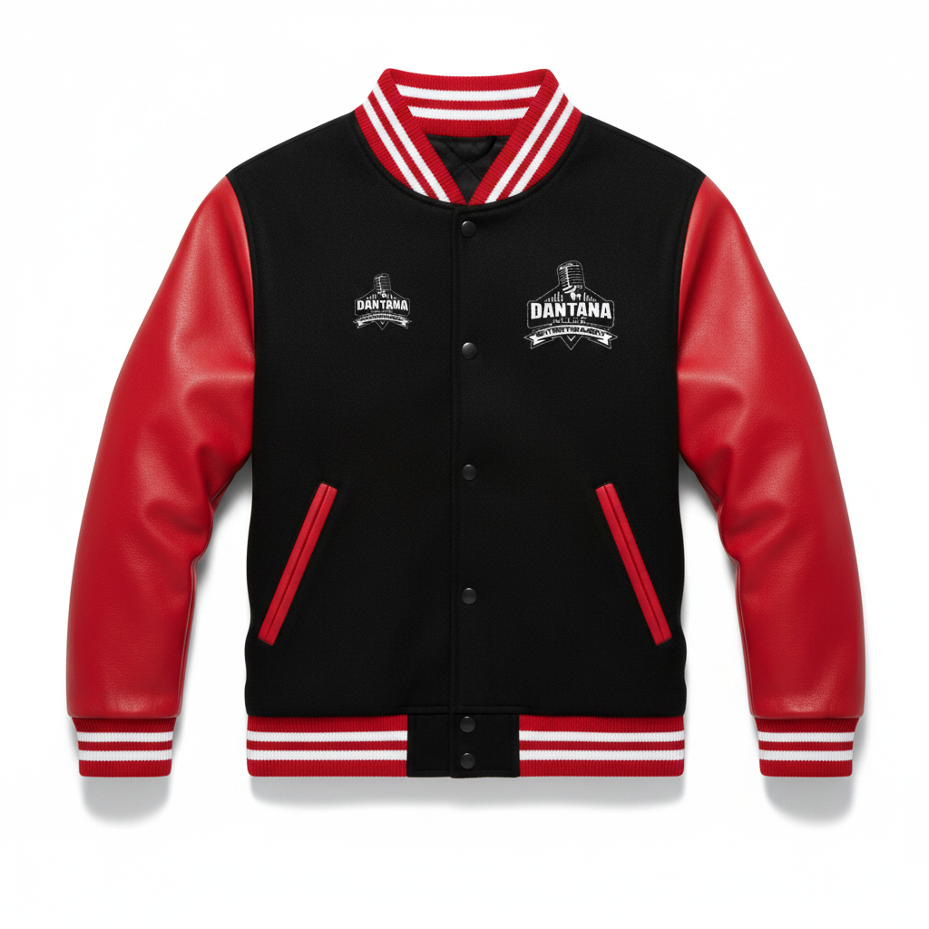 Dantana Varsity Jacket Black Red