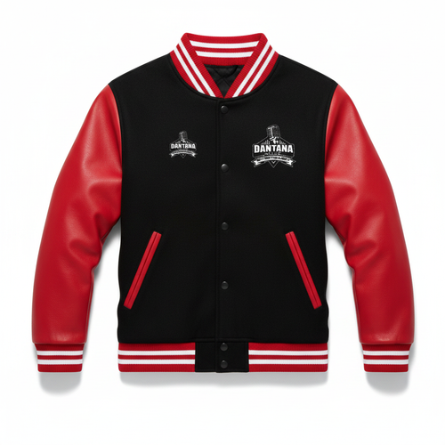 Dantana Varsity Jacket Black Red