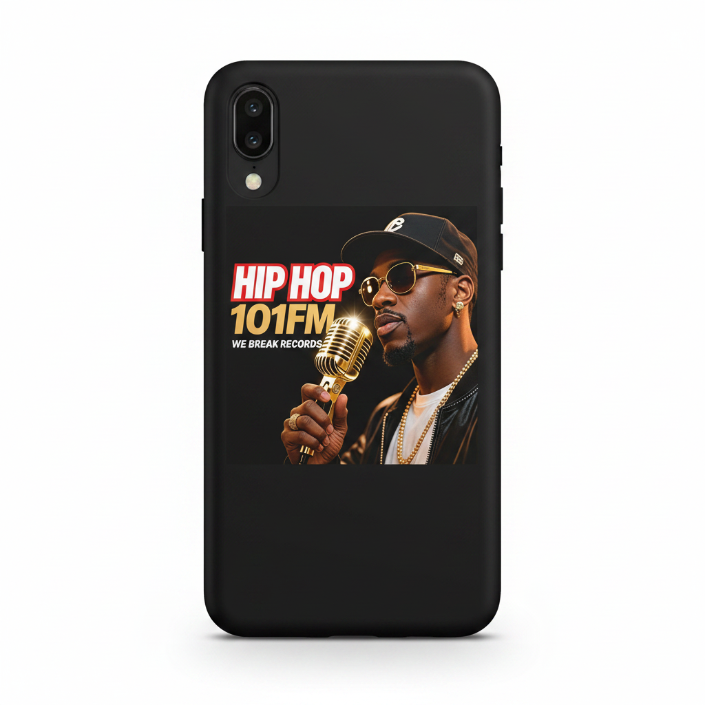 Hip-Hop 101FM We Break Records black phone case with DJ Dantana
