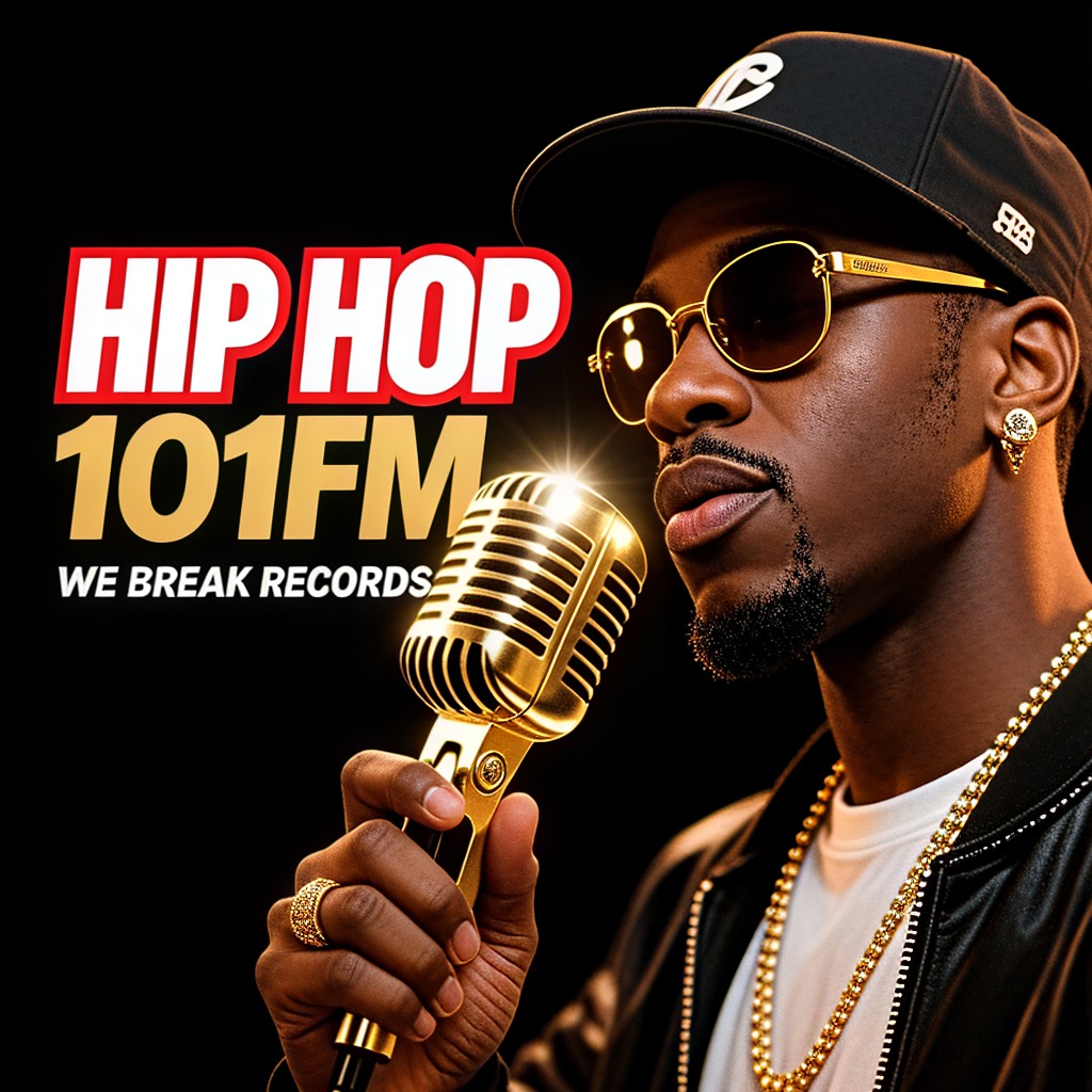 Hip-Hop 101 FM — We Break Records official logo