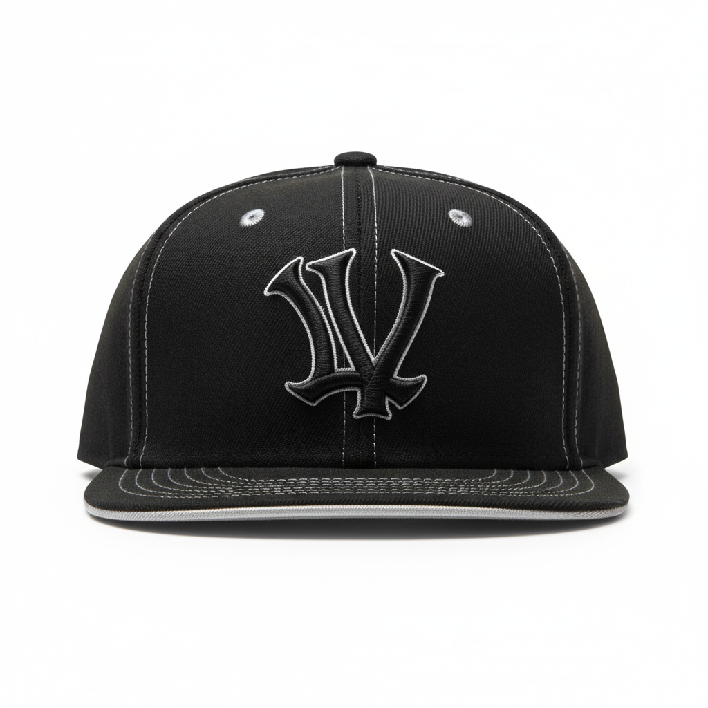 LV Fitted Black & Silver Fitted Cap