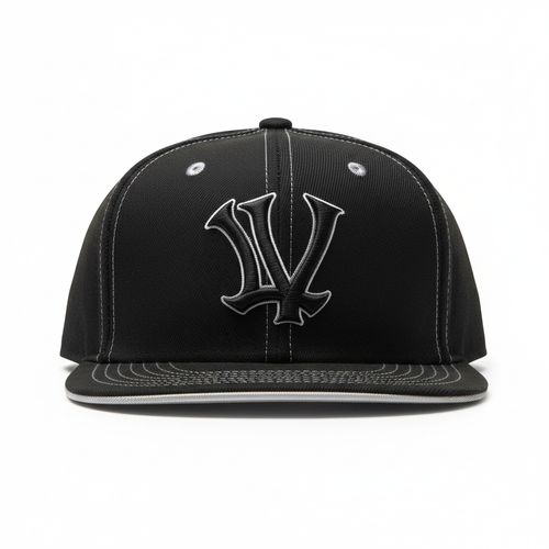 LV Fitted Black & Silver Fitted Cap