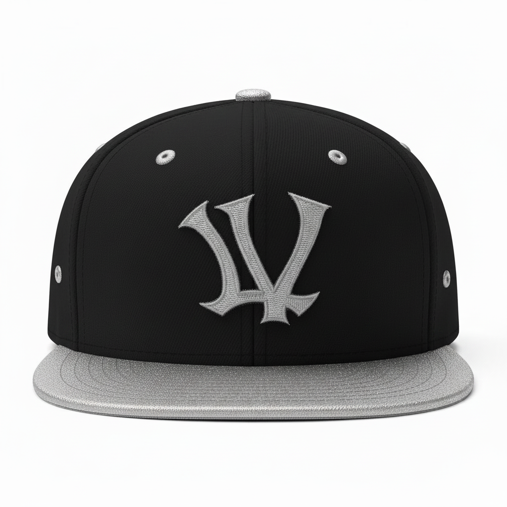 LV Fitted Black & Silver Snapback