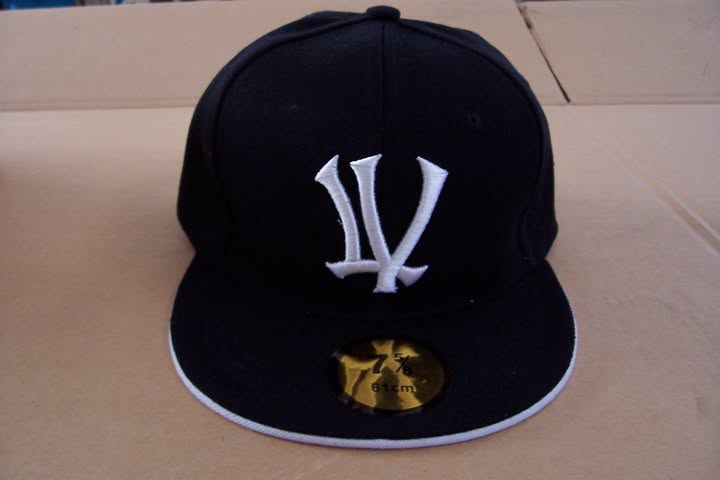 LV Fitted Las Vegas Navy Fitted Hat with white LV embroidered logo
