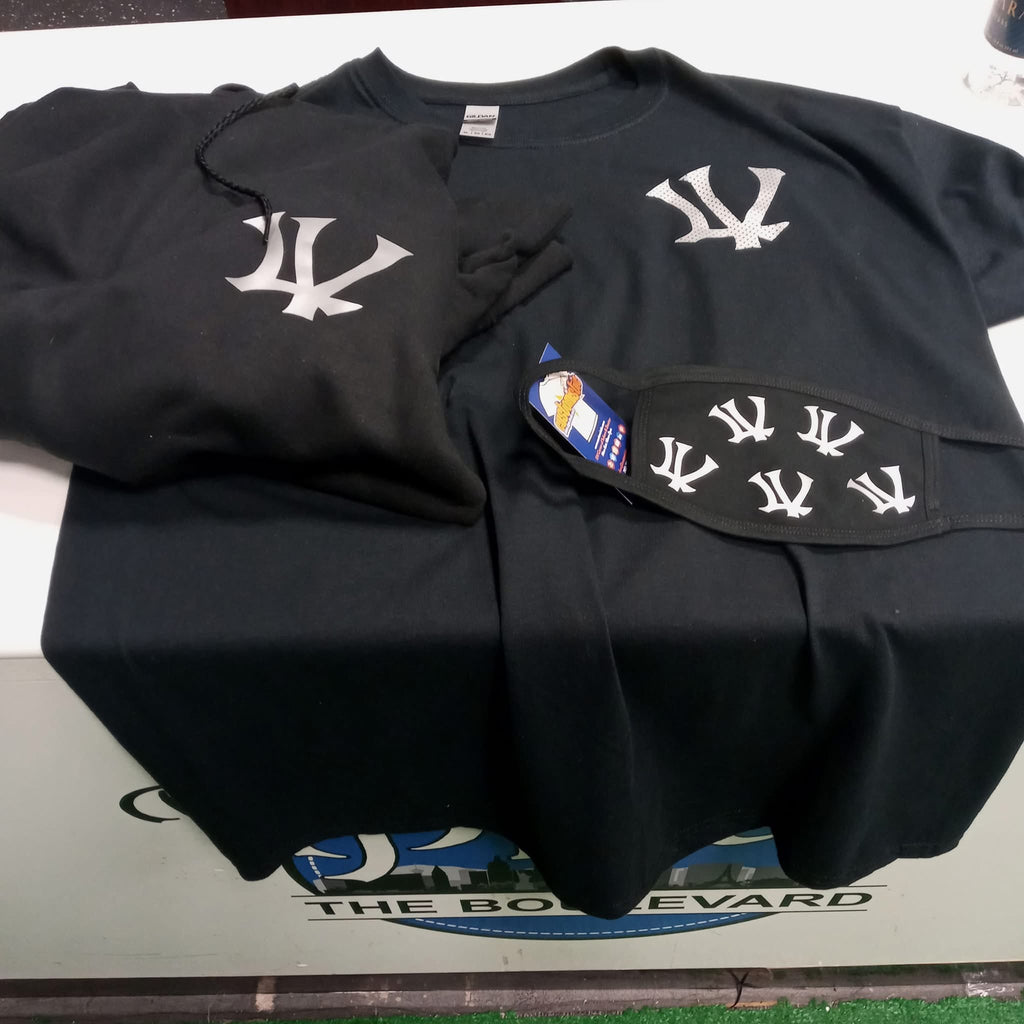 LV Fitted Las Vegas Black T-Shirt with silver LV monogram logo